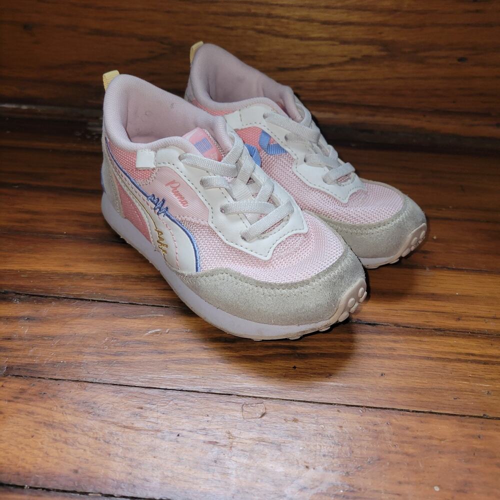 PUMA Rider Fv Sweater Wthr Lace Up Youth Girls Beige, Pink Sneakers Casual Shoe